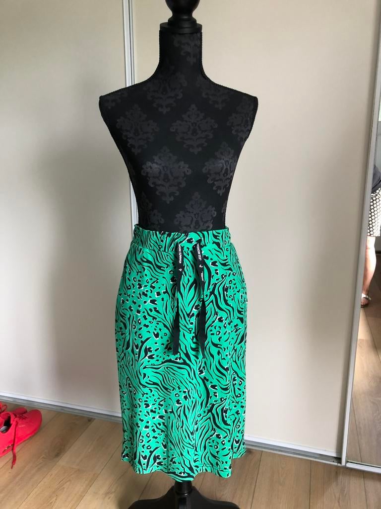 &Co woman rok, travelstof, maat M, groen, Kleding | Dames, Maat 38/40 (M), Ophalen of Verzenden, Zo goed als nieuw, Onder de knie