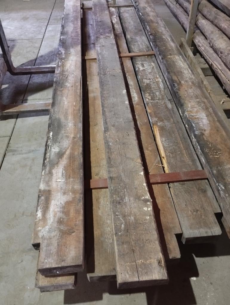 Houten vuren balken, Tuin en Terras, Ophalen, Gebruikt, 250 cm of meer, Balken