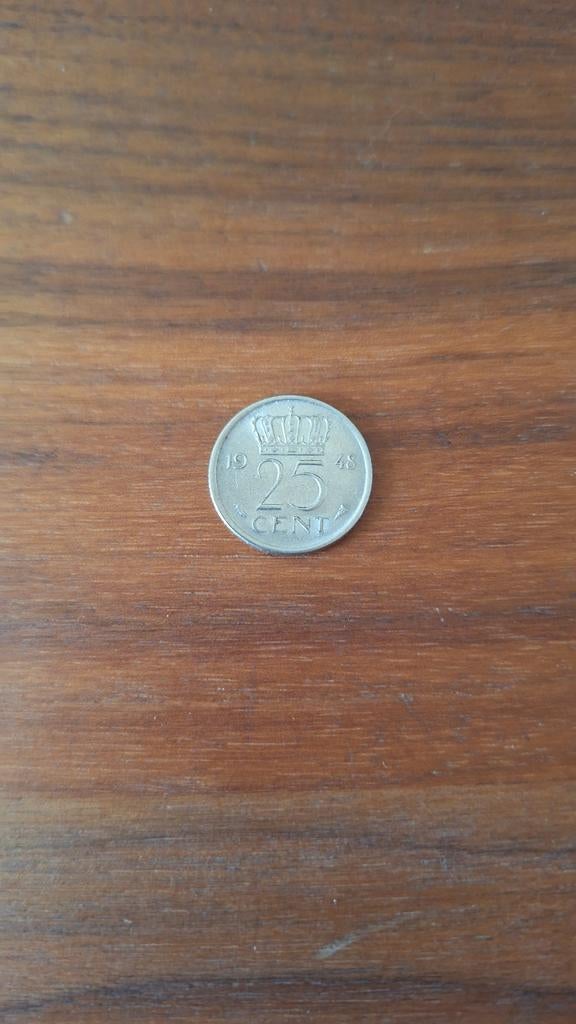 25 cent munt Koningin Wilhelmina 1948, Postzegels en Munten, Munten | Nederland, Zilver, 25 cent, Ophalen of Verzenden, Koningin Wilhelmina