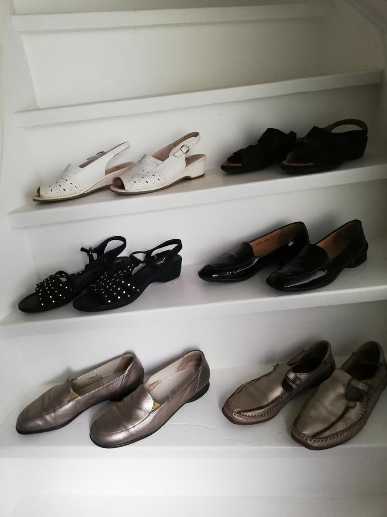 Echt leren schoenen maat 40/ maat 41, Kleding | Dames, Schoenen, Ophalen, Zo goed als nieuw, Zwart, Sneakers of Gympen