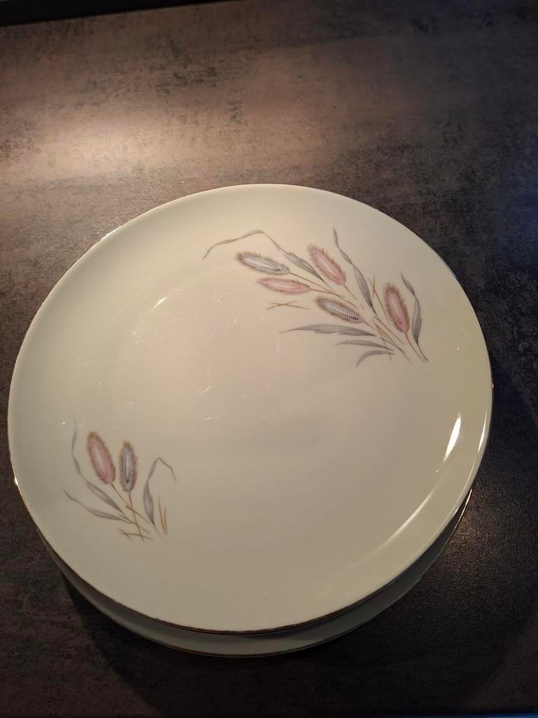 4 Vintage Winterling platte borden met distel decor, Ophalen of Verzenden