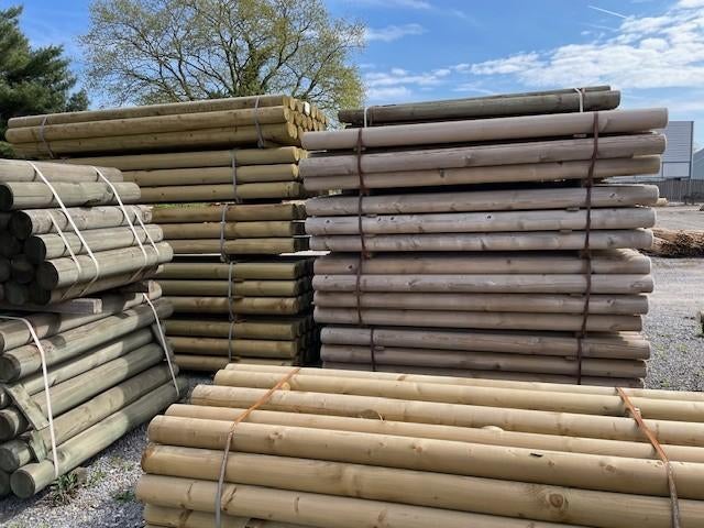 Naaldhout gefreesd kwartiers, Tuin en Terras, Palen, Balken en Planken, Nieuw, Palen, 250 cm of meer, Ophalen