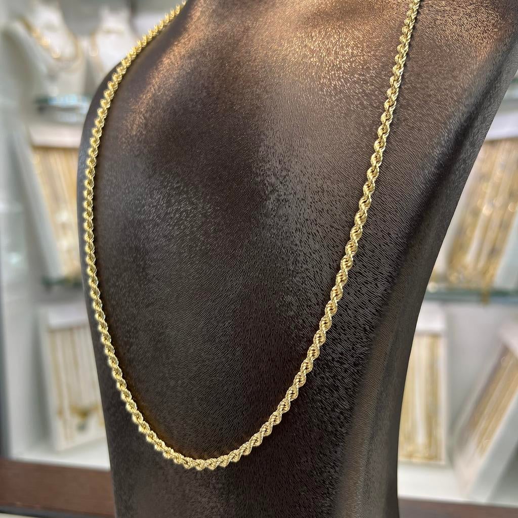 14k gouden ketting rope schakel chain, Ophalen of Verzenden, Zo goed als nieuw, Goud