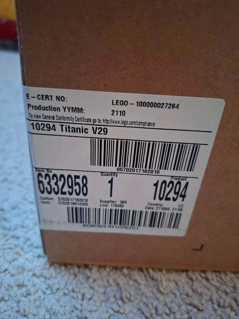 Lego Titanic 10294, Ophalen, Nieuw
