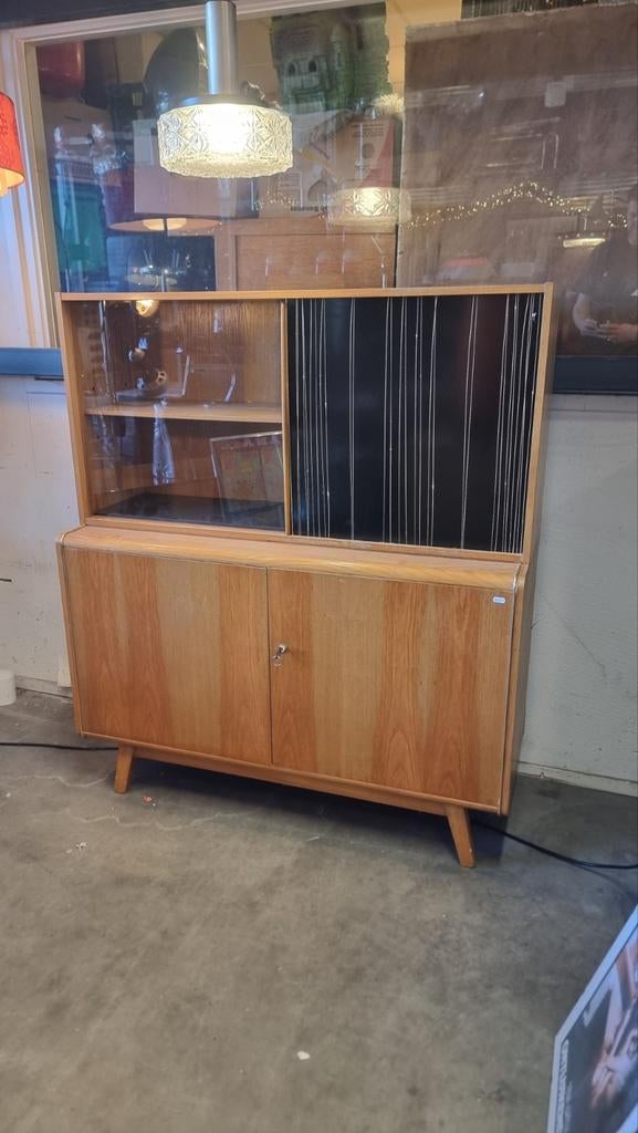 Opruiming Wandkast met vitrine jaren 60 Jitona, Ophalen, Gebruikt, ,, ,