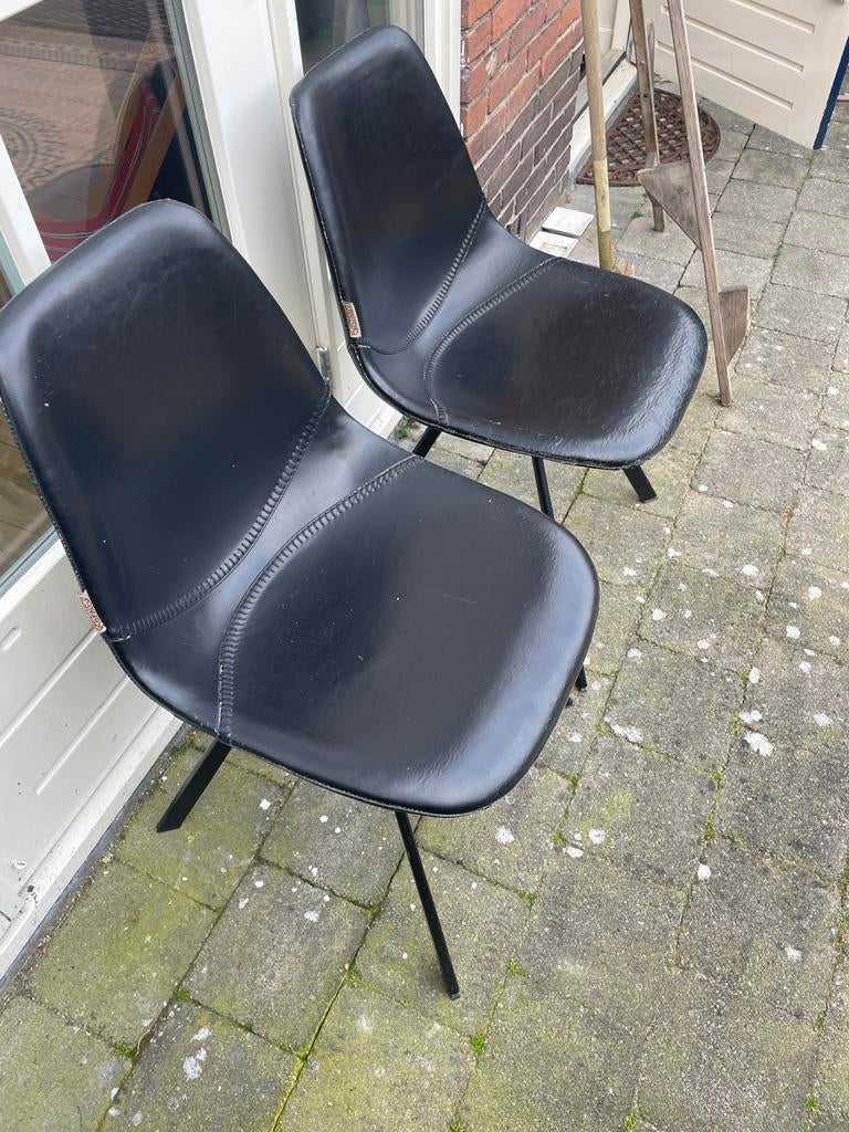 Twee zwarte stoelen Dutch Bone Franky, Ophalen, Gebruikt, Twee, Zwart