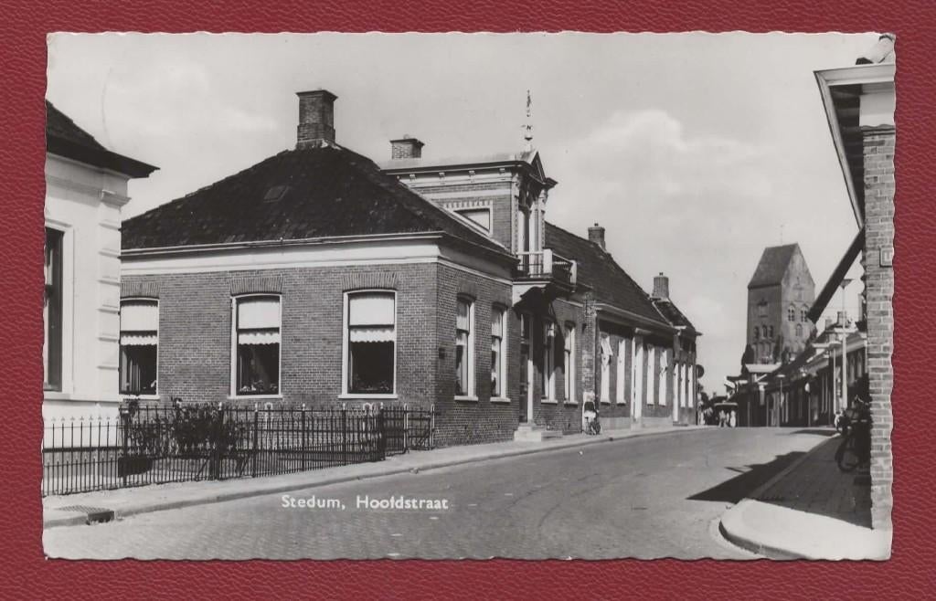 Stedum - Hoofdstraat - 1961 (pst.st. Groningen-Station), Ophalen of Verzenden, 1960 tot 1980, Gelopen, Groningen