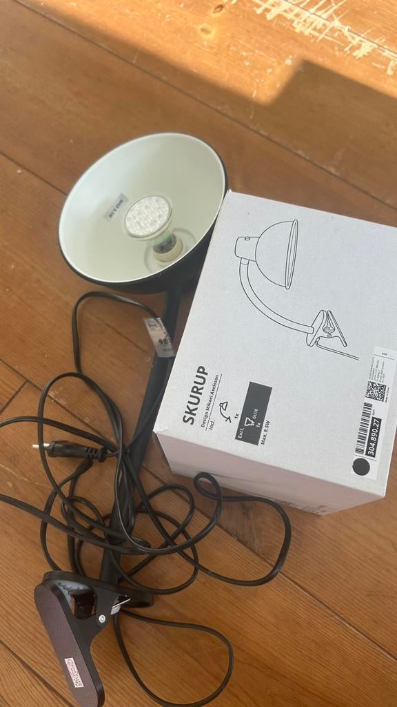 IKEA zwart klemspot + LED lamp, Ophalen of Verzenden, Zo goed als nieuw, Overige typen