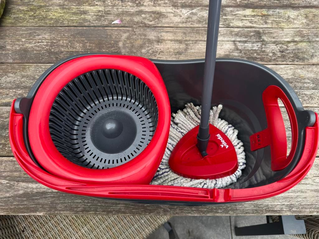 Vileda schrobset, Ophalen, Dweilemmer, -bak, of -wagen