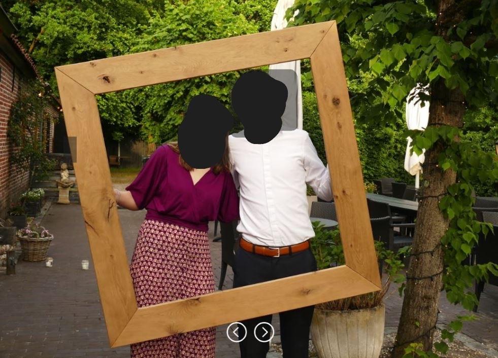 Grote houten fotolijst voor bruiloft of evenementen, Ophalen, Zo goed als nieuw, 75 tot 100 cm, 75 cm of meer