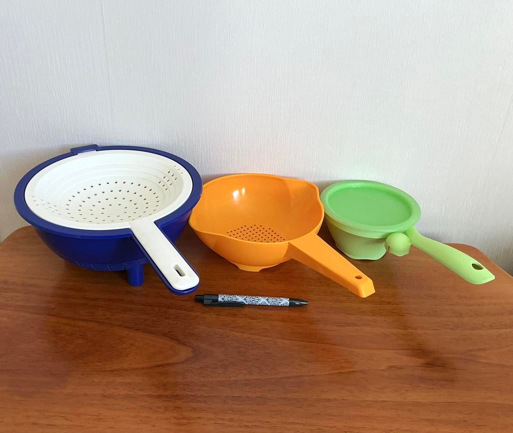 Tupperware 3 Vergiet Diverse maten zie omschrijving., Ophalen of Verzenden, Groen