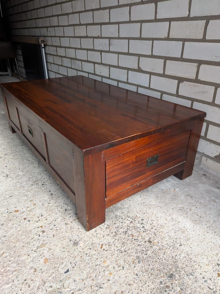 Prachtige houten salontafel televisiemeubel, Ophalen, Koloniaal, 50 tot 100 cm, Zo goed als nieuw