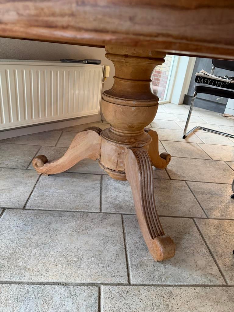 Houten ronde tafel 1,5, Ophalen, Gebruikt, 150 tot 200 cm, Rond