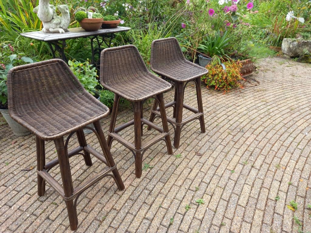 Drie retro vintage barkrukken, dirk van sliedrecht, Ophalen, Vo, Gebruikt, 60 tot 90 cm