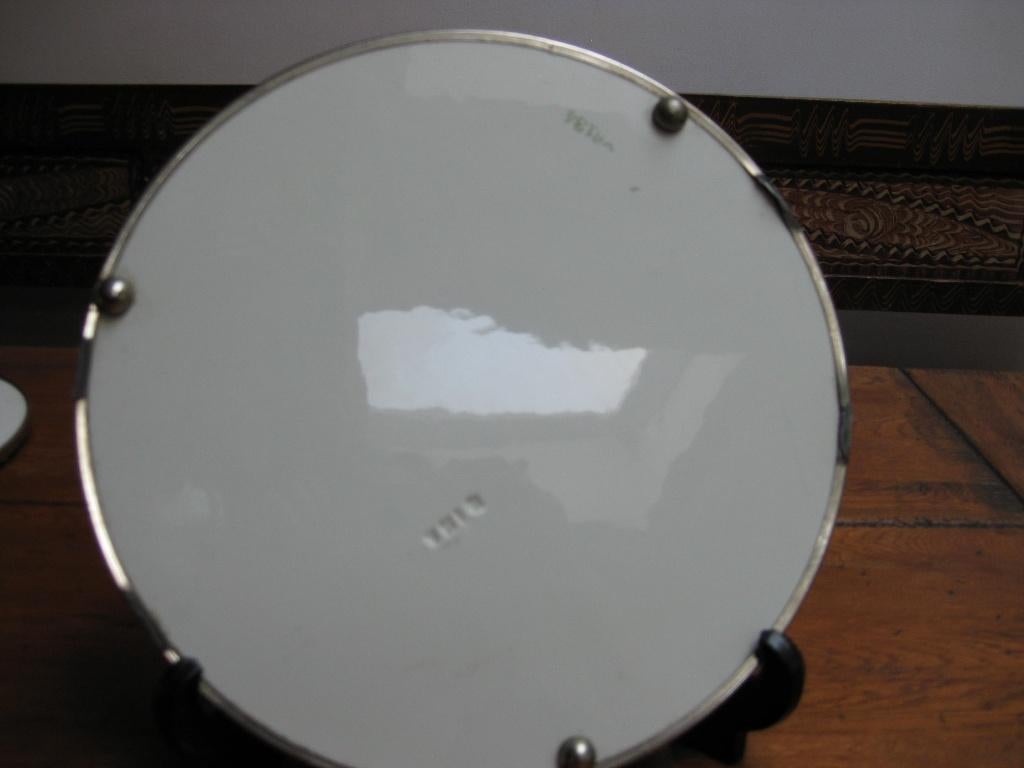 Prachtige art deco taartschaal keramiek met spuitpatroon, Ophalen of Verzenden