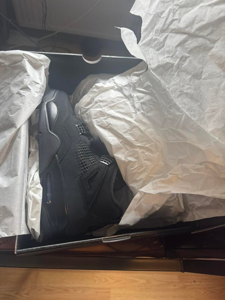 Nike Air Jordan 4 Retro ‘Black Cat’ 45,5 DS, Ophalen of Verzenden, Nieuw, Zwart