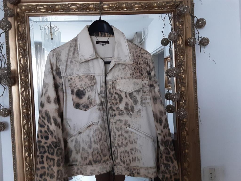 Zeer apart jeans jasje van CAVALLI, Ophalen of Verzenden, Zo goed als nieuw, Maat 38/40 (M), Blauw