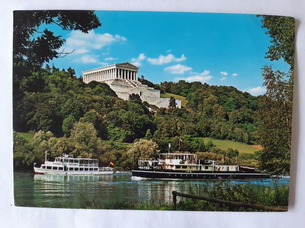 Walhalla Regensburg Ansichtkaart - Rivier en Gebouw, Hobby en Vrije tijd, Modelbouw | Boten en Schepen, Ophalen of Verzenden
