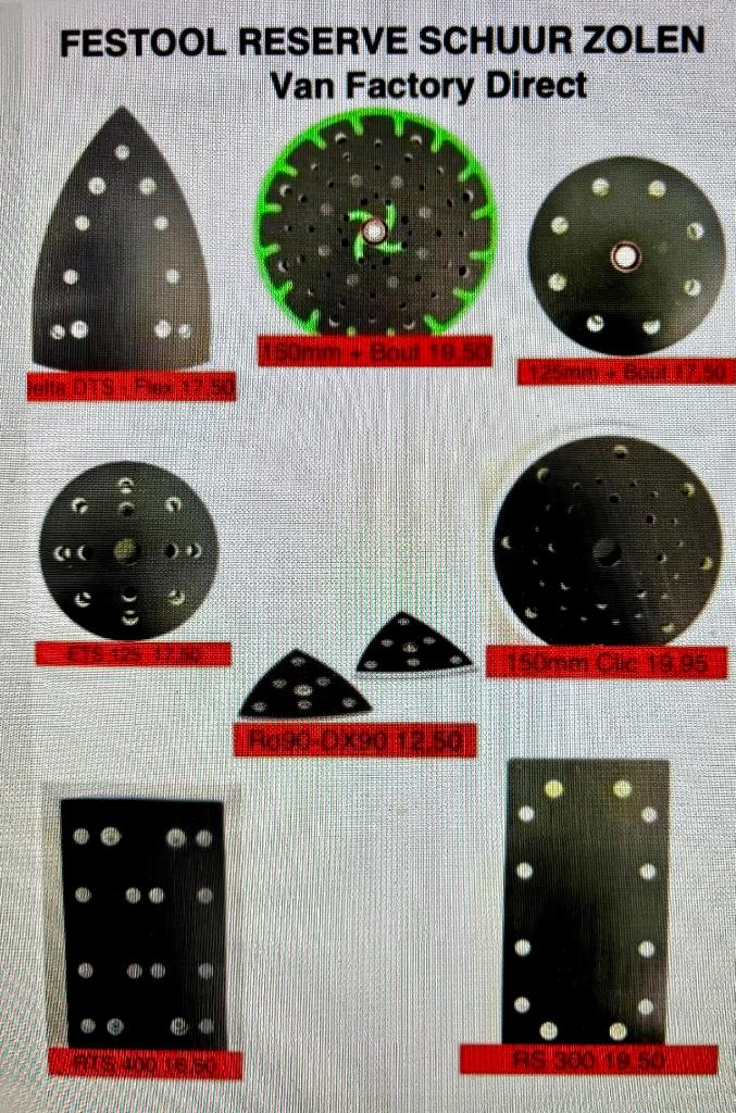 Festool Reserve schuurzolen en Stofzakken van Factory Direct, Ophalen of Verzenden, Nieuw