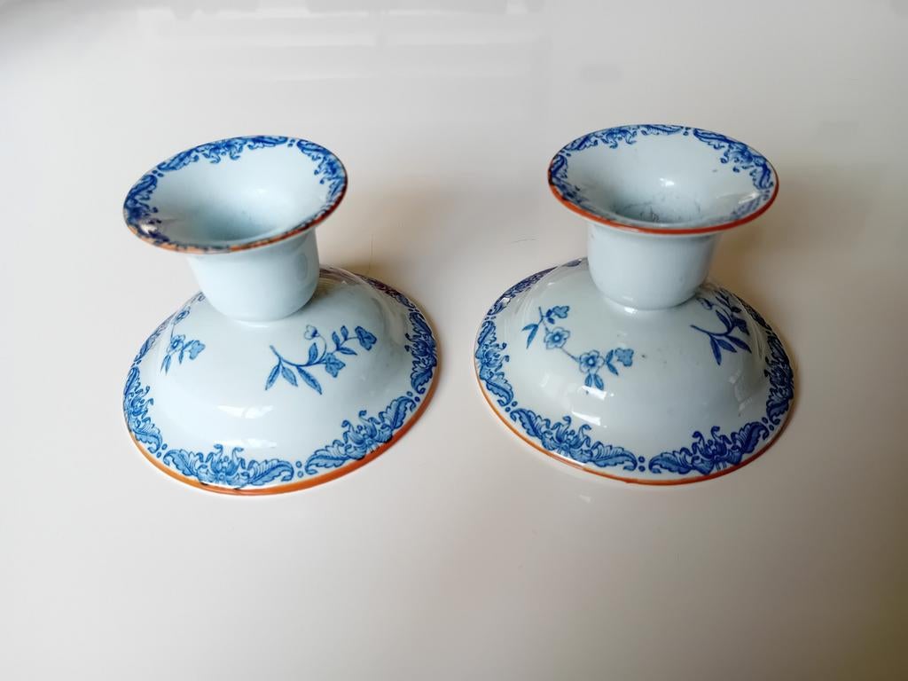 2 prachtige kandelaars Rorstrand Ostindia East Indies Sweden, Overige typen, Ophalen of Verzenden, Zo goed als nieuw, Overige stijlen