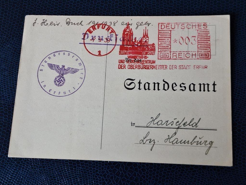 Deutsches Reich bijzondere briefkaart 1939, Verzenden, Briefkaart