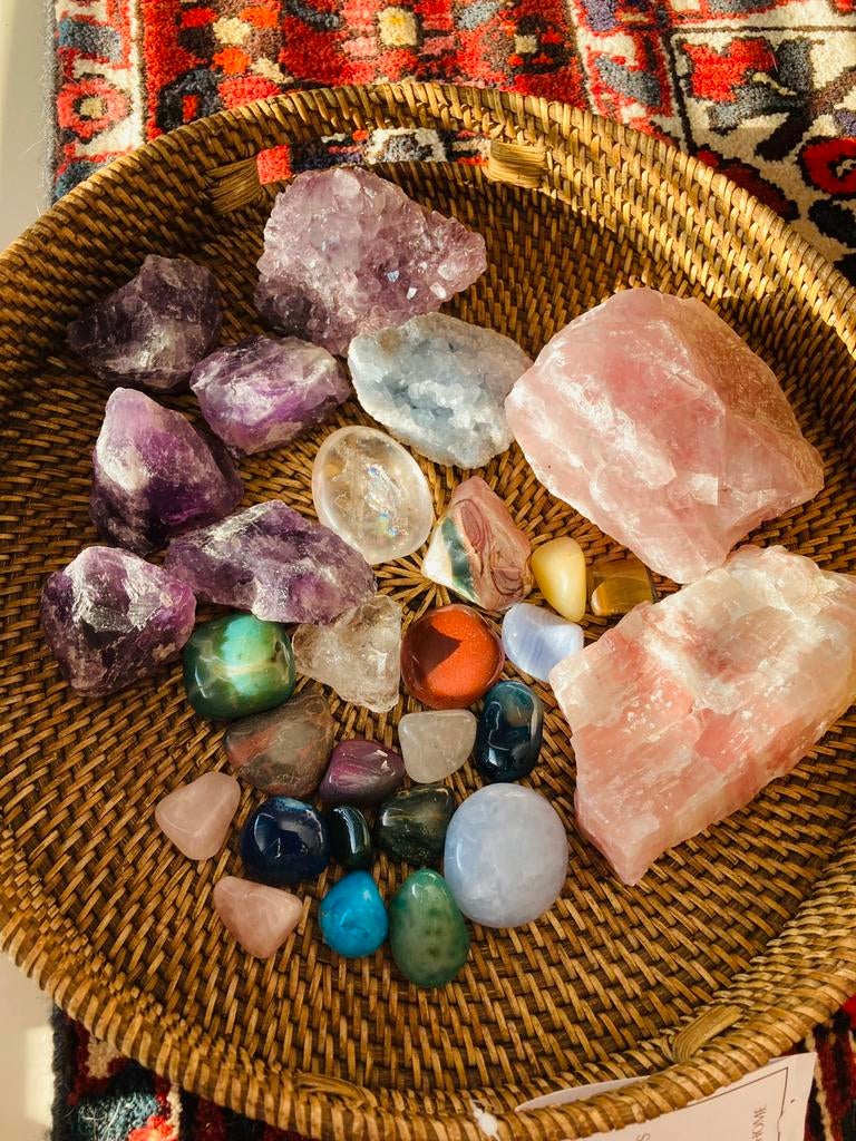 💎🩷Grote edelstenen set mineralen stenen stenenverzameling, Ophalen of Verzenden, Mineraal