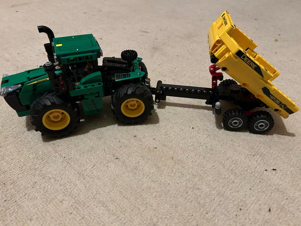 Lego Technic John Deere tractor met aanhanger, Ophalen of Verzenden, Gebruikt, Complete set, Lego