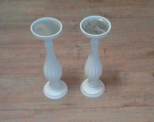 Wit,bruin,lage verzilverd, waxinelichthouder metaal, Overige materialen, 25 tot 50 cm, Ophalen of Verzenden, Zo goed als nieuw