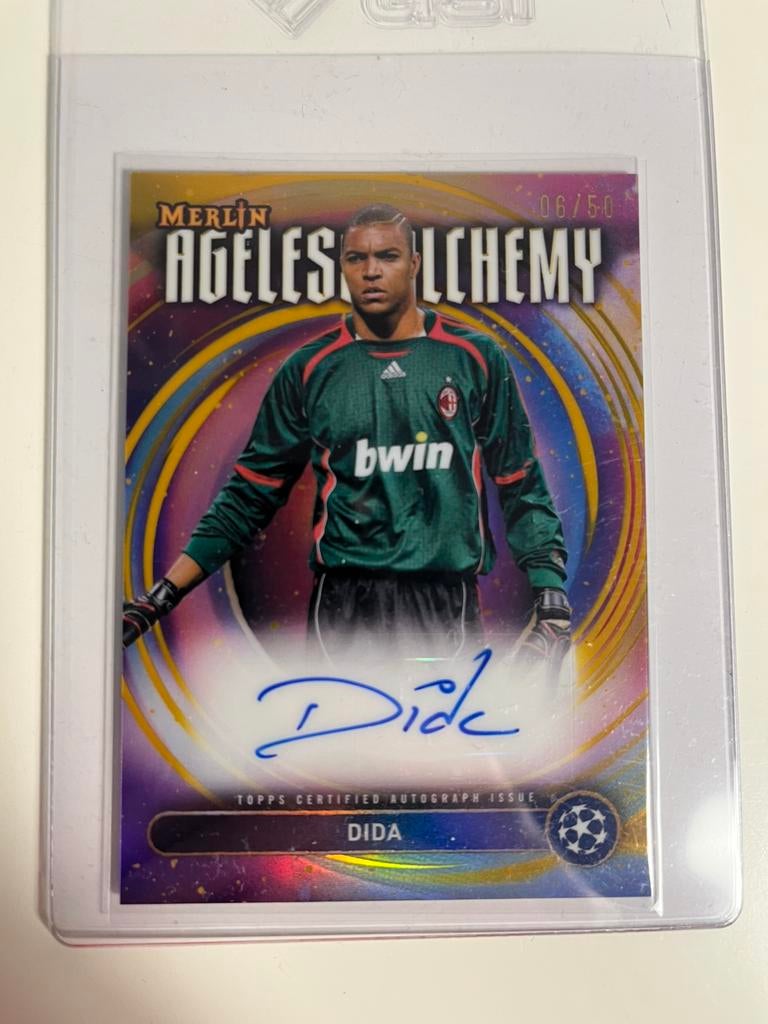 Dida gold autograph /50 (topps merlin, AC Milan), Ophalen of Verzenden, Zo goed als nieuw, Plaatje