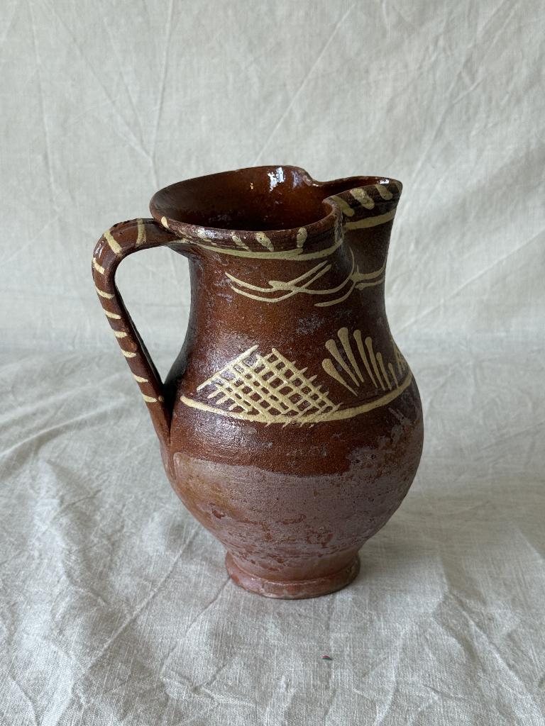 Mediterrane Terra Waterkan / Handbeschilderde Kruik, Ophalen of Verzenden