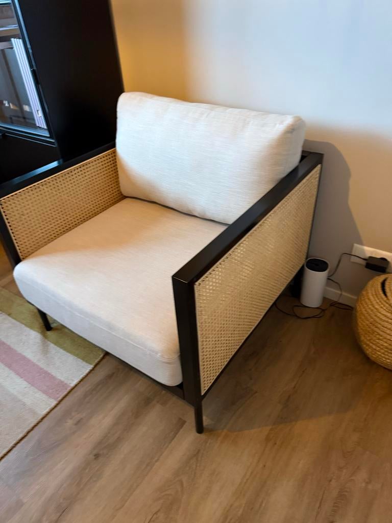 Fauteuil Moon webbing zwart naturel 2 stuks, Ophalen, Gebruikt, Twee, Overige kleuren