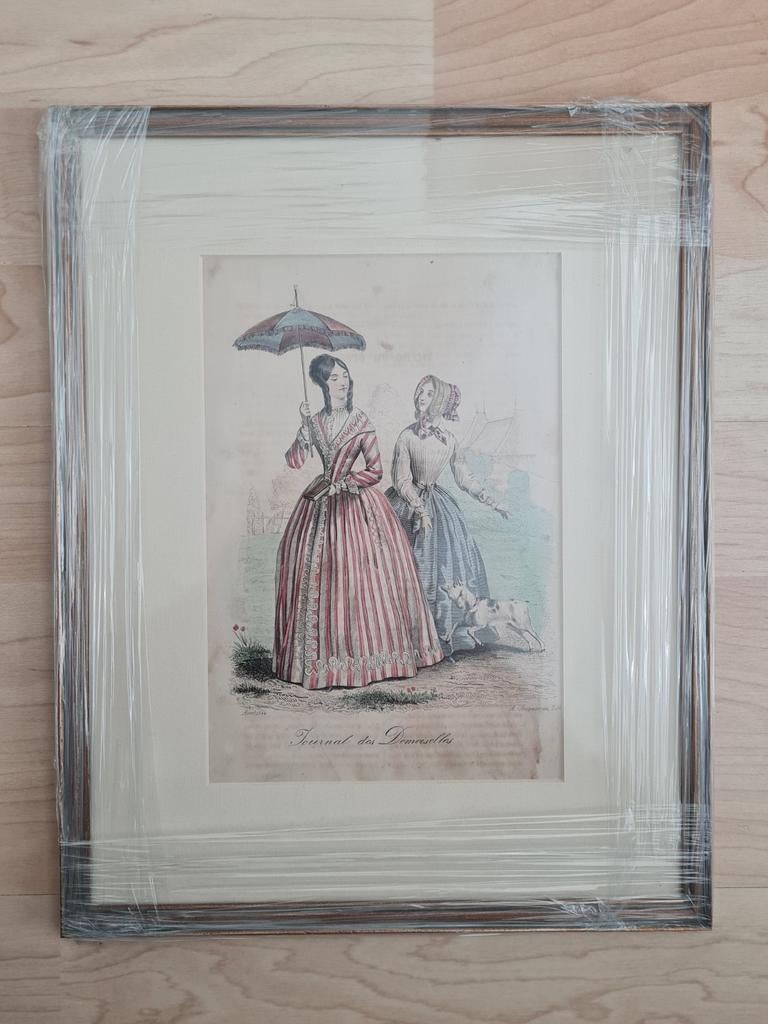 Ingelijste gravure uit Journal des Demoiselles, Ophalen of Verzenden