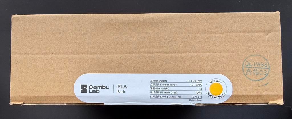 Bambu Lab PLA Basic - Sunflower Yellow 1kg - Nieuw, Computers en Software, 3D-printerbenodigheden, Ophalen of Verzenden, Nieuw