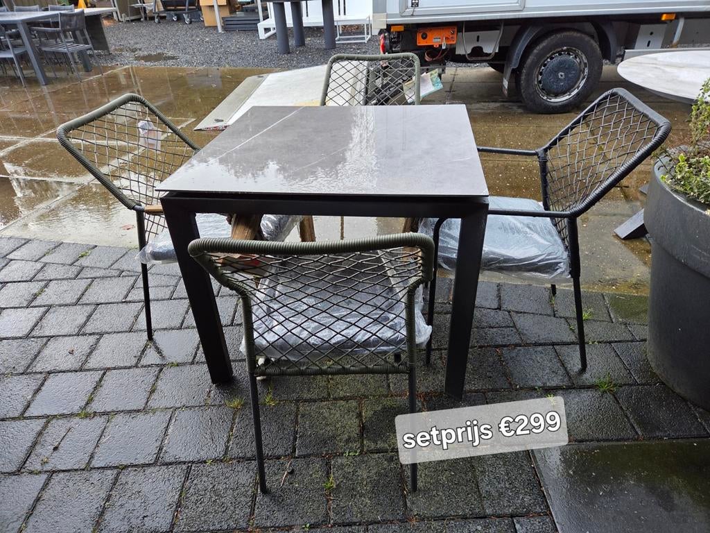 Garden impressions tuinset Balkonset Tafel met Keramiek blad, Ophalen