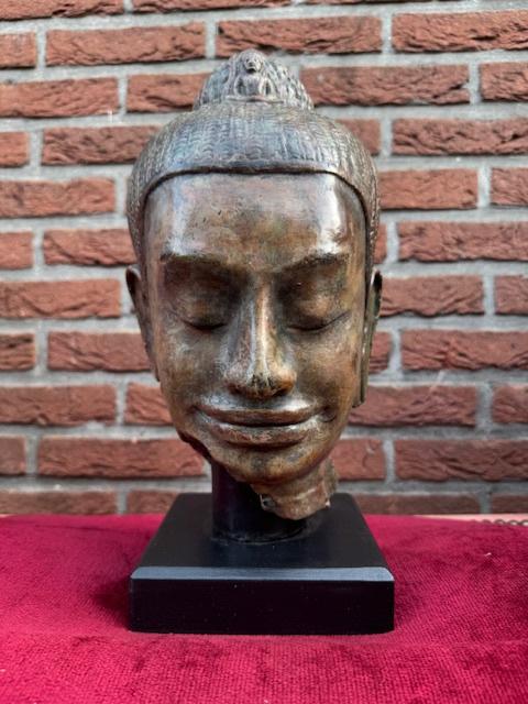 fraaie Khmer Boeddha buste, Ophalen of Verzenden