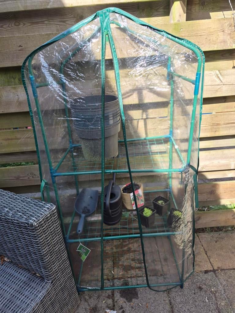 Kweekkas met moestuin kweekspullen, Tuin en Terras, Kassen, Gebruikt, Folie, Kweekkas, Ophalen