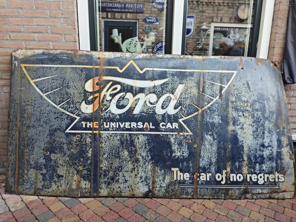 Groot emaille ford bord 2.40 x 1.20, Ophalen, Gebruikt, Reclamebord