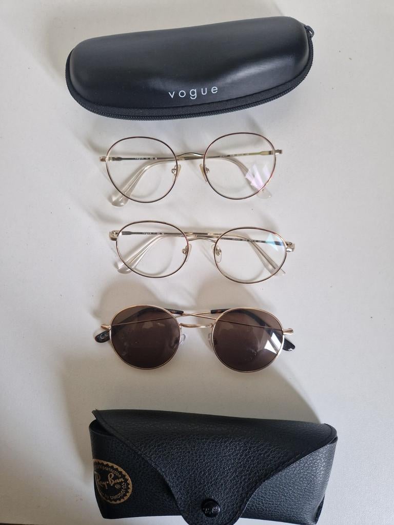 Rayban zonnebril op sterkte & Vogue bril op sterkte, Ophalen of Verzenden, Zo goed als nieuw, Bruin, Ray-Ban