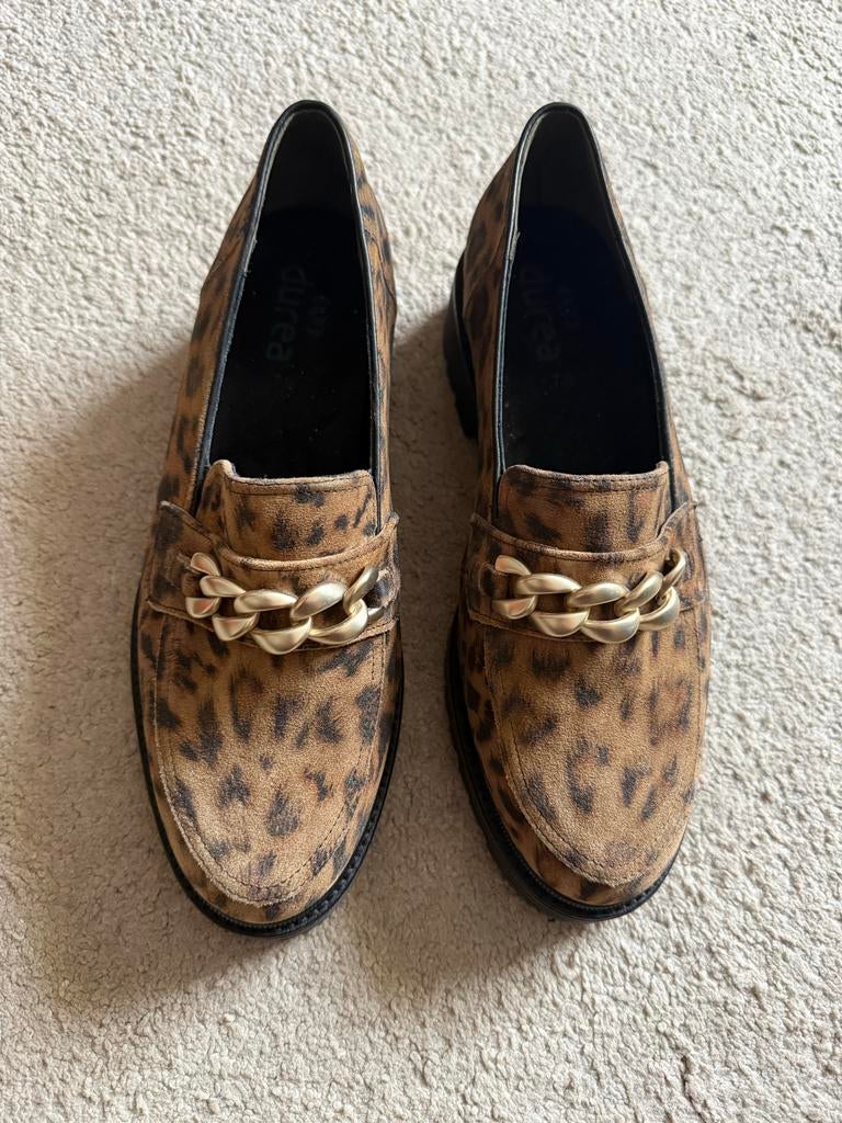 Durea loafers instappers maat 7,5 (41) K, Kleding | Dames, Schoenen, Bruin, Instappers, Nieuw, Ophalen of Verzenden