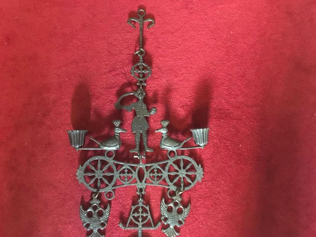 Antiek Byzantijns/Katholiek Kruis met Symbolische Elementen, Ophalen of Verzenden