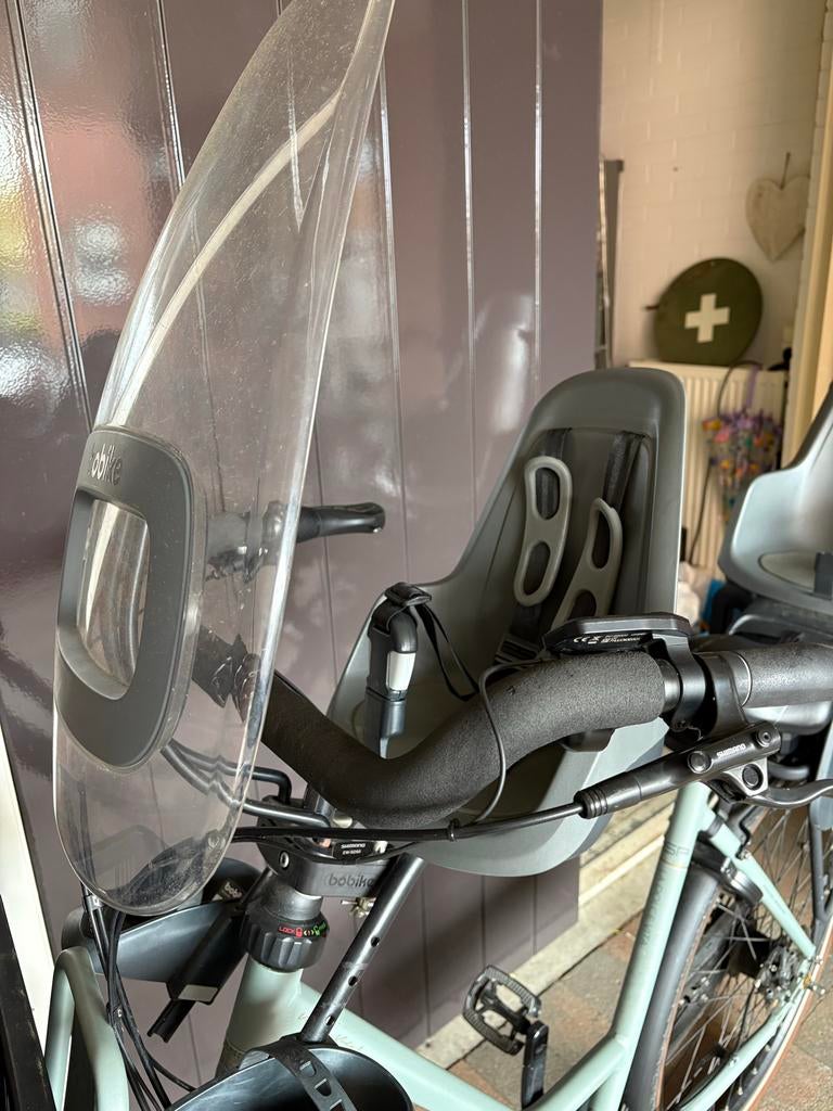 Bobike One Mini Fietsstoeltje Voor - Urban Grey, Fietsen en Brommers, Voorzitje, Ophalen of Verzenden, 0 t/m 13 kg, Gebruikt