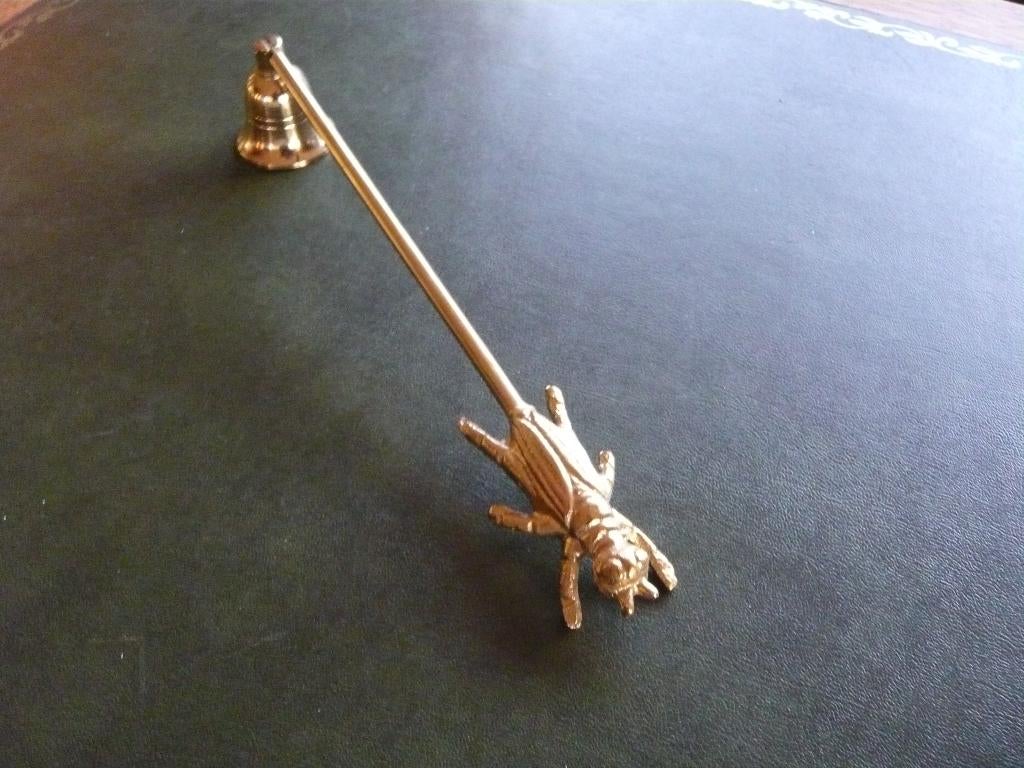 kaarsendover goudkleurig aluminium kever 26x4x5cm, Antiek en Kunst, Curiosa en Brocante, Ophalen of Verzenden