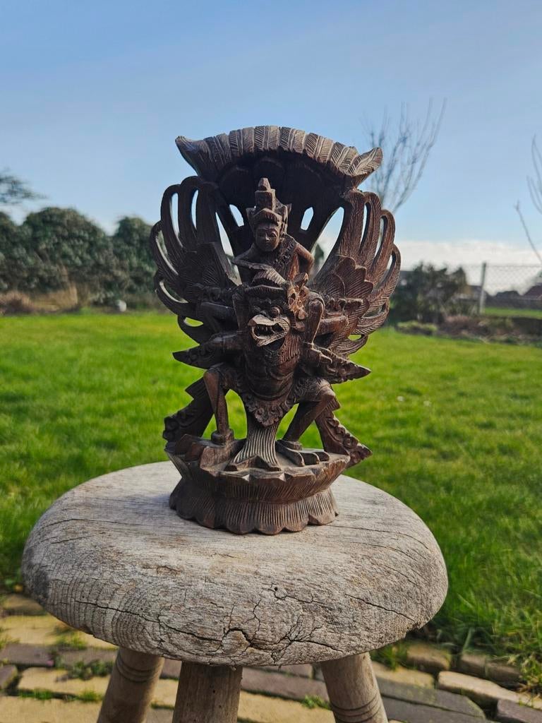 Balinees handgesneden Vishnu en Garuda, Ophalen of Verzenden