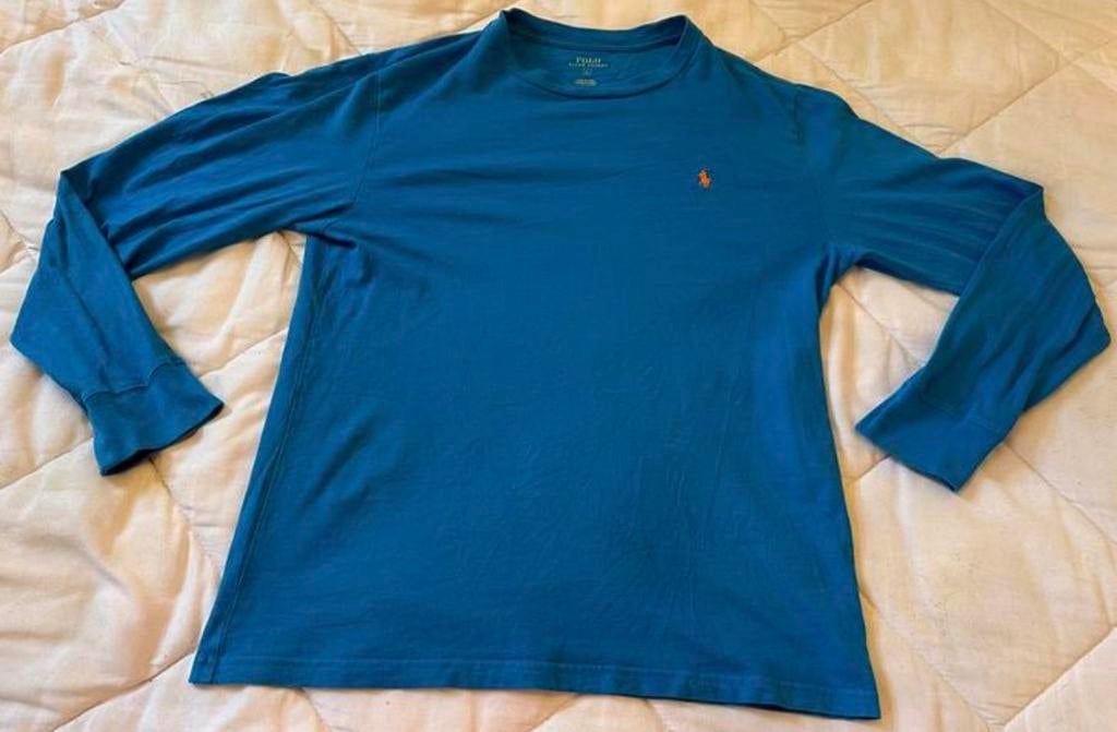Origineel Polo Ralph Lauren longsleeve blauw L (valt als S), Ophalen of Verzenden, Nieuw, Maat 46 (S) of kleiner, Blauw
