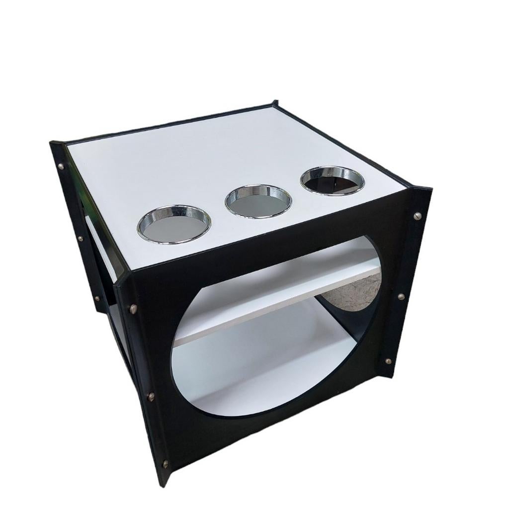 Vintage space age kubus tafel, bijzettafel, Overige materialen, Minder dan 55 cm, Gebruikt, Onbekend