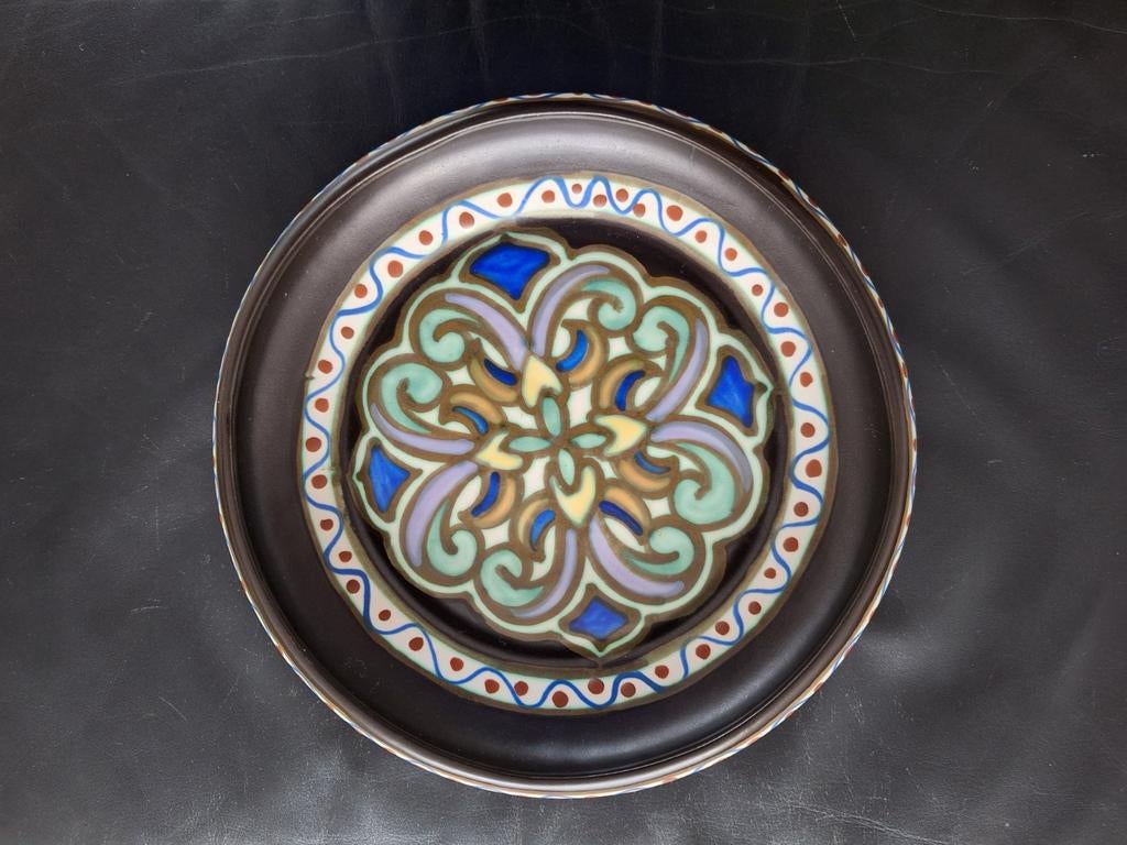 Plateel schaal met bijzonder patroon, Ophalen of Verzenden