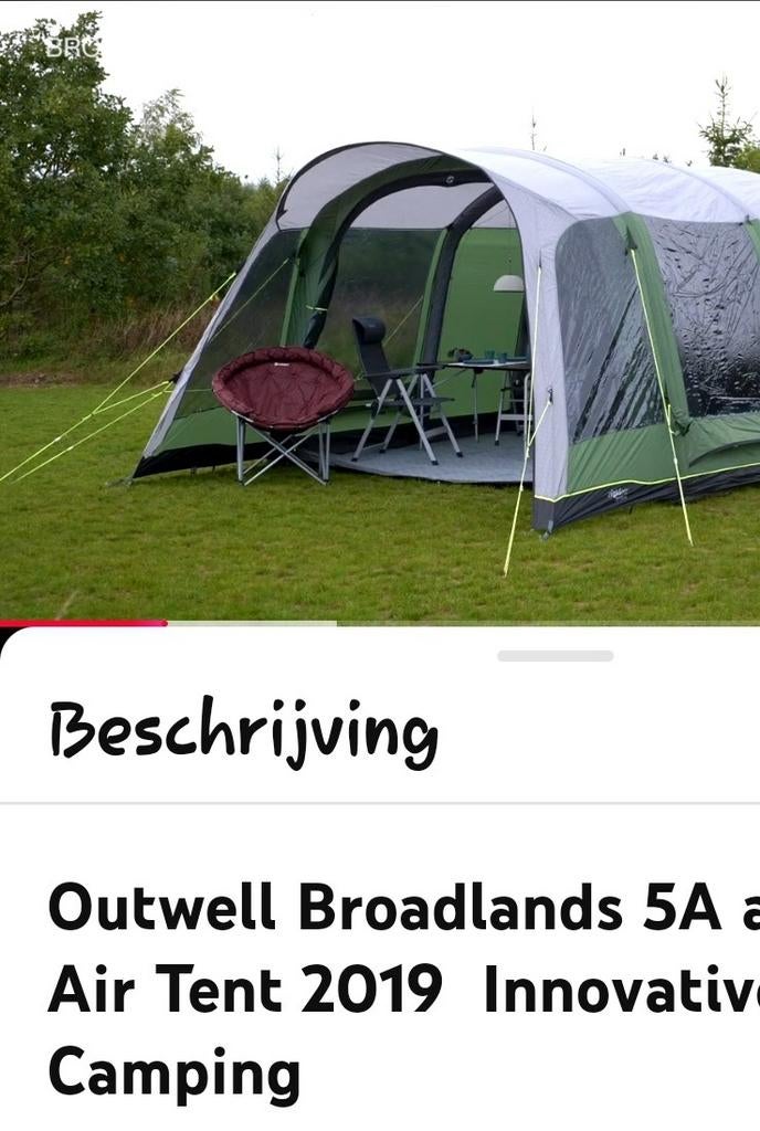 Outwell Broadlands 5A Air Tent - Ruime Lucht Tent!, Caravans en Kamperen, Tenten, Ophalen of Verzenden