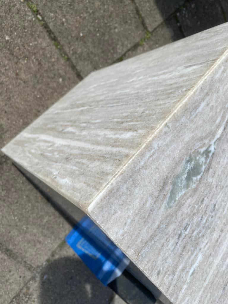 Beige echt marmeren pilaar 31x31x48 b keuze, Ophalen, Nieuw