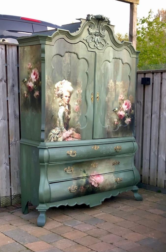 Unieke gerestylde victoriaanse kabinetkast, Ophalen of Verzenden