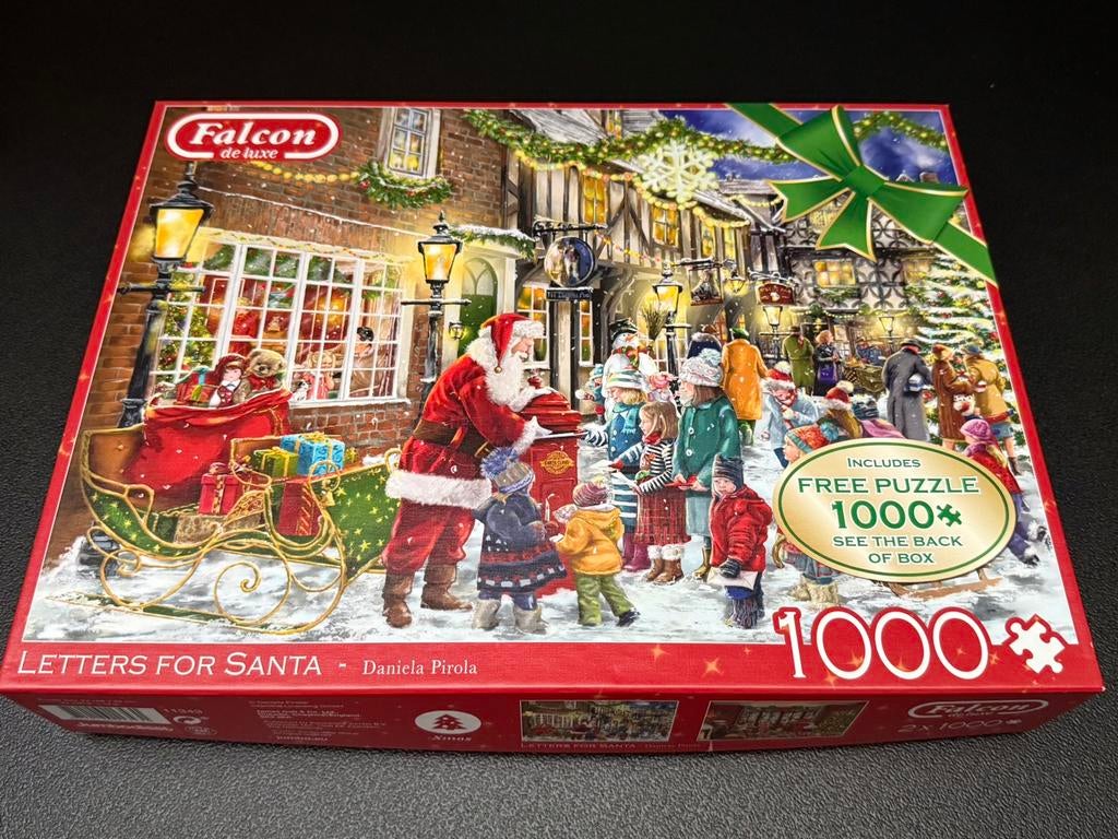 Falcon Puzzel Letters For Santa 2x1000 stukjes, Hobby en Vrije tijd, Denksport en Puzzels, Ophalen of Verzenden, 500 t/m 1500 stukjes